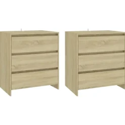 3098067 vidaXL Buffets 3 pcs Chêne sonoma Bois d'ingénierie
