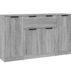 3115834 vidaXL Buffets 3 pcs Sonoma gris Bois d'ingénierie