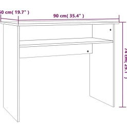 815462 vidaXL Bureau Chêne fumé 90x50x74 cm Bois d'ingénierie