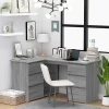 815442 vidaXL Bureau d'angle Sonoma gris 145x100x76 cm Bois d'ingénierie