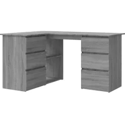815442 vidaXL Bureau d'angle Sonoma gris 145x100x76 cm Bois d'ingénierie