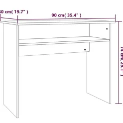 815463 vidaXL Bureau Sonoma gris 90x50x74 cm Bois d'ingénierie