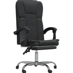 349619 vidaXL Fauteuil inclinable de bureau Noir Similicuir