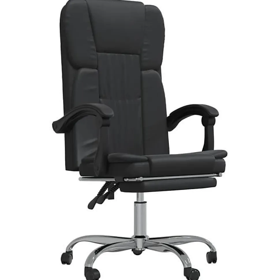 349619 vidaXL Fauteuil inclinable de bureau Noir Similicuir