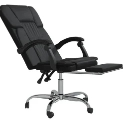349619 vidaXL Fauteuil inclinable de bureau Noir Similicuir