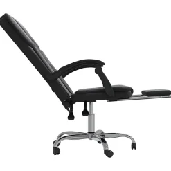 349619 vidaXL Fauteuil inclinable de bureau Noir Similicuir