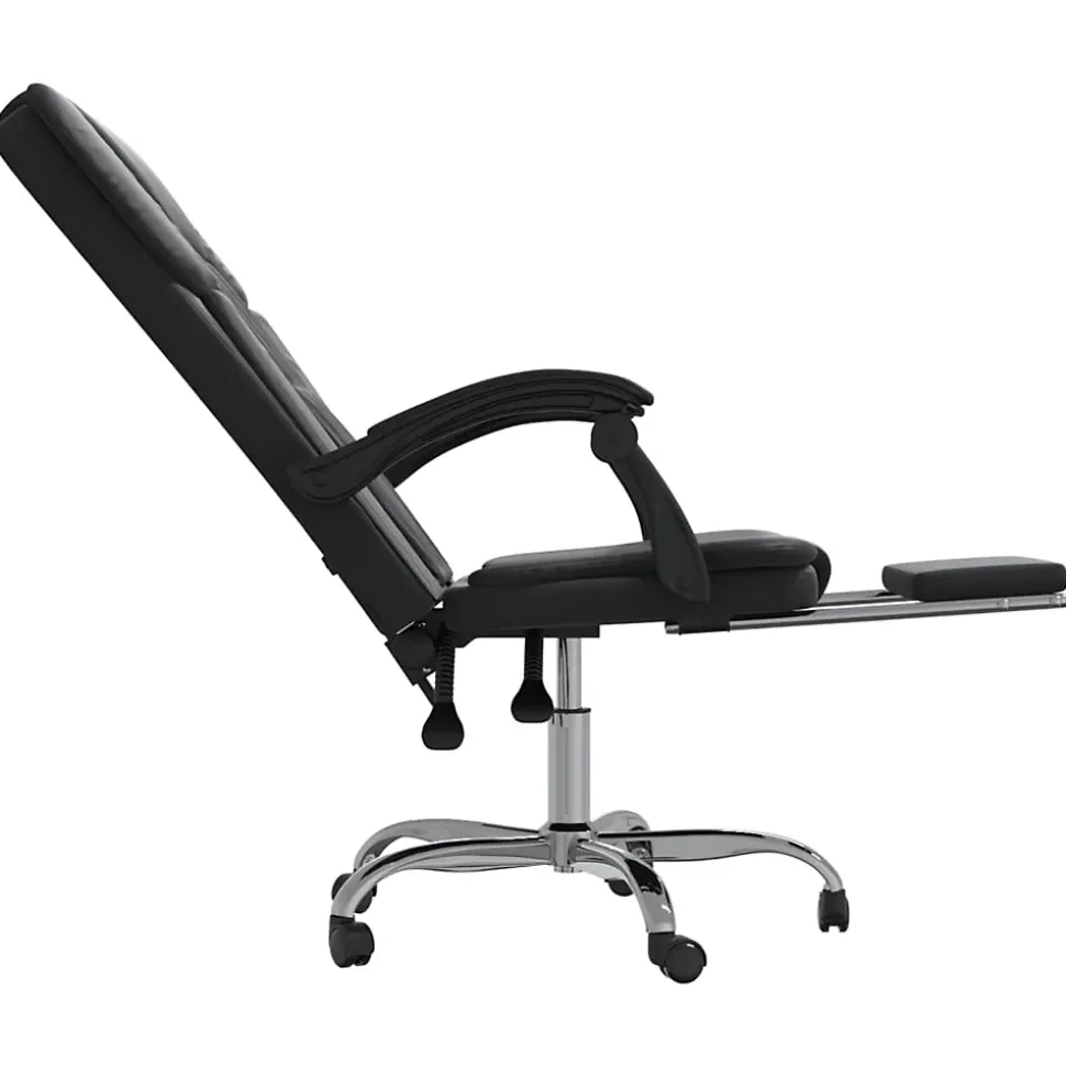 349619 vidaXL Fauteuil inclinable de bureau Noir Similicuir