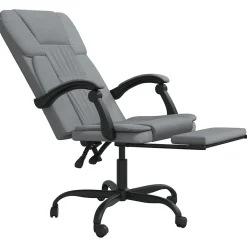 349617 vidaXL Fauteuil inclinable de bureau Gris clair Tissu