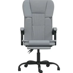 349617 vidaXL Fauteuil inclinable de bureau Gris clair Tissu