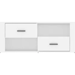823099 vidaXL Meuble TV Blanc 100x35x40 cm Bois d'ingénierie