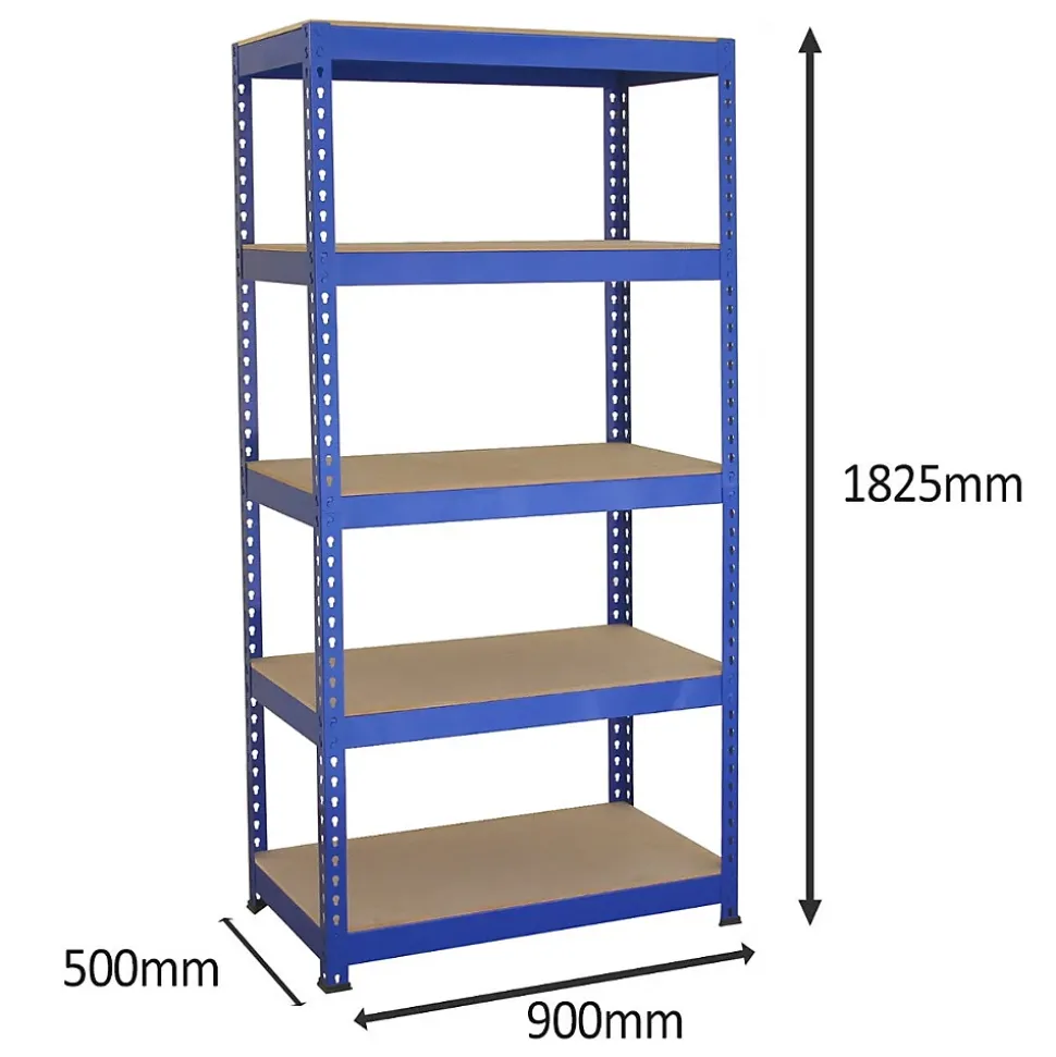 5 x Etagères 90 cm Bleu & Maillet - Q-Rax