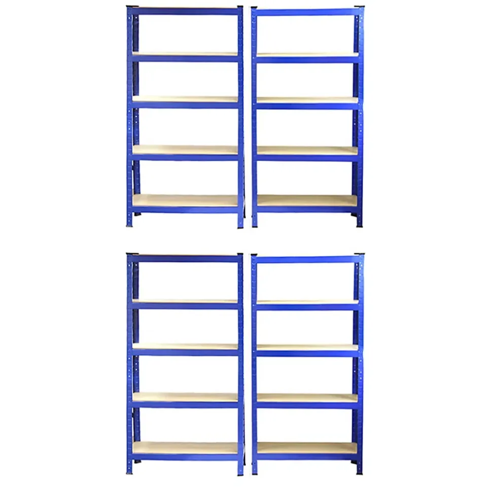 4 x Monster Racking T-Rax Rayonnage Étagère Robuste, Bleu, 75cm L, 30cm P