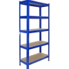 6 x Monster Racking T-Rax Rayonnage Étagère Robuste, Bleu, 75cm L, 30cm P
