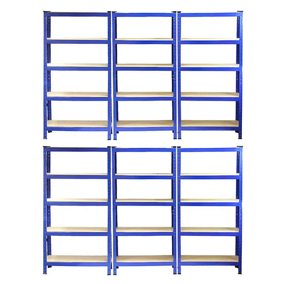 6 x Monster Racking T-Rax Rayonnage Étagère Robuste, Bleu, 75cm L, 30cm P