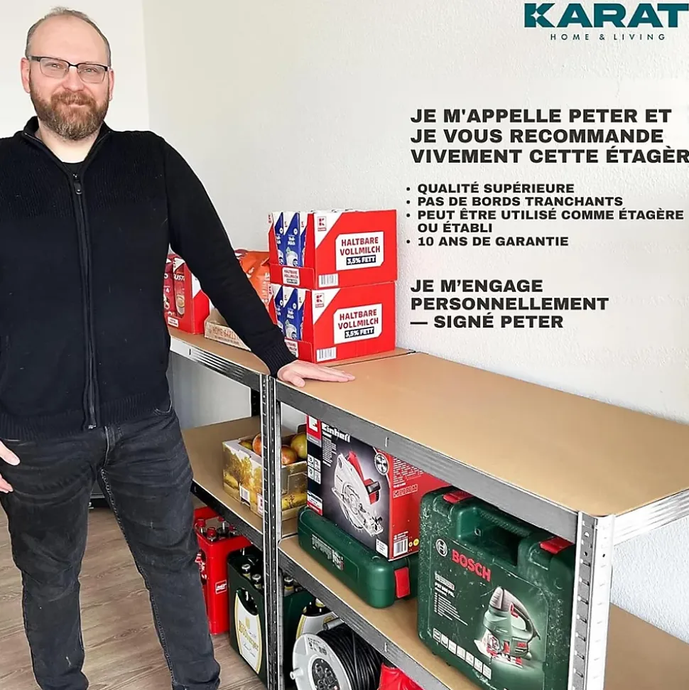 2 X Rayonnages pour charges lourdes, 180 x 90 x 40 cm, Galvanisé, Capacité de charge max : 875 kg