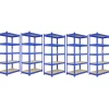 5 x Rayonnages Q-Rax en Acier Sans Boulons Bleus