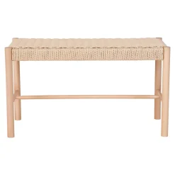 Abano - Banc en bois et corde tressée L80cm - Naturel