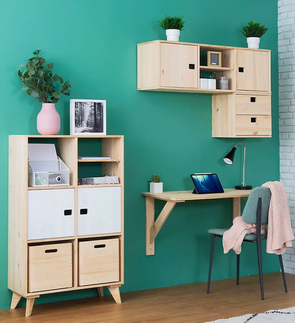 Accessoire porte en pin pour étagère modulaire Dinamic 32,5x32,5 cm