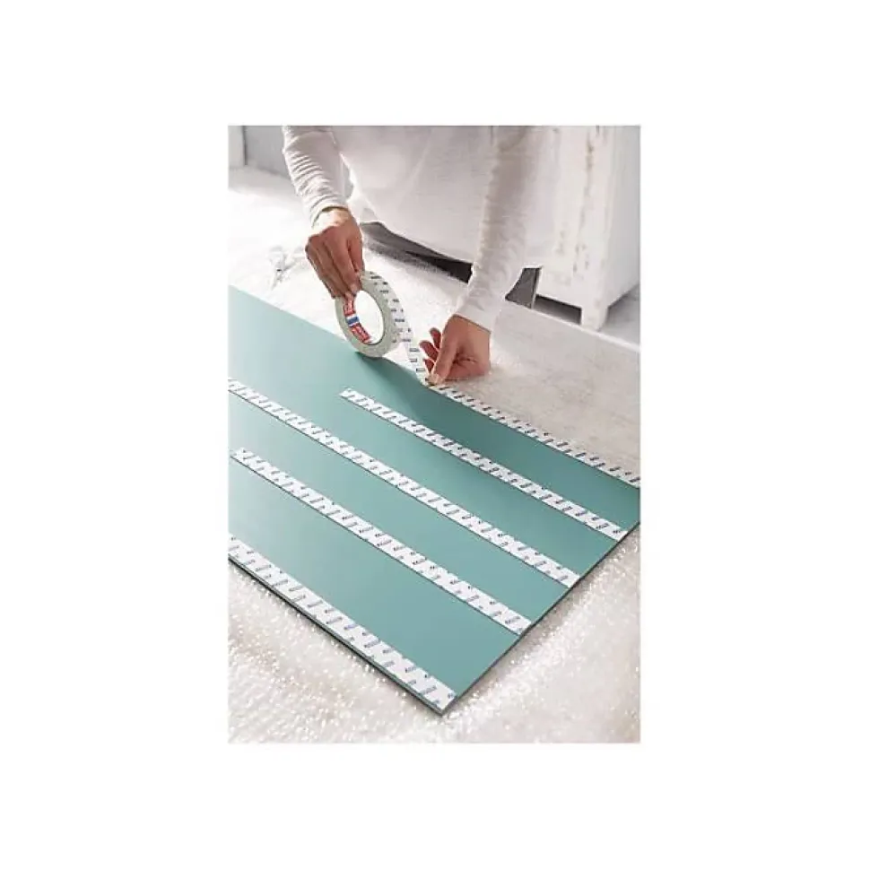 Adhésif de fixation miroirs - TESA - FIXER OBJET 1,5x19 mm - Résistant humidité - Soutient 70x70 cm - 1 kg/10 cm