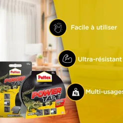 Adhésif de réparation Pattex Power Tape noir, 25 m