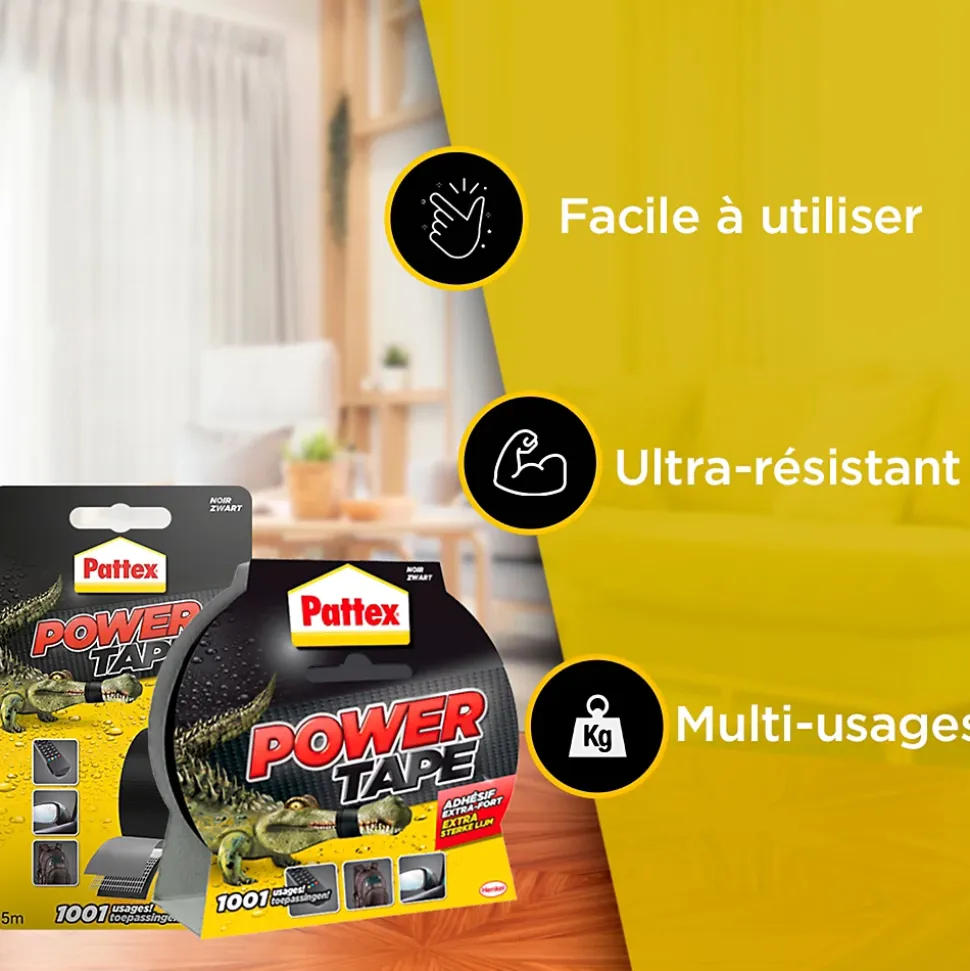 Adhésif de réparation Pattex Power Tape noir, 25 m