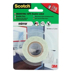 Adhésif double face miroir 19 mm x 1,5 m