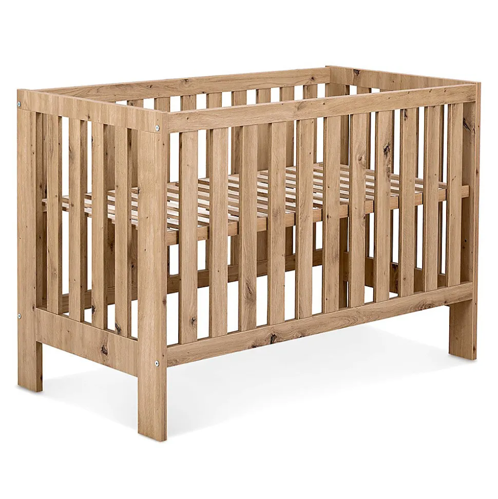 AMELIA II Ensemble bébé commode à langer et lit évolutif 120x60 Chêne sans tiroir