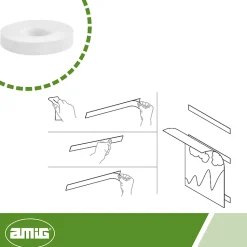 AMIG - Ruban adhésif à deux côtés 512 - 5 m x 12 mm - Blanc