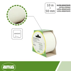 AMIG - Toile étanche 516 - 10 m x 50 mm - Blanc