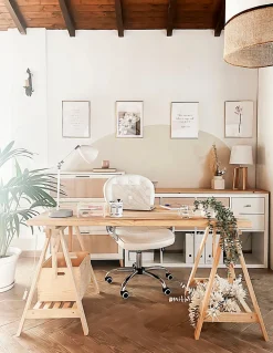 Archi Tec treteau réglable avec support de bureau, bois de pin - 78x140x70 cm