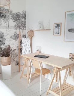 Archi Tec treteau réglable avec support de bureau, bois de pin - 78x140x70 cm