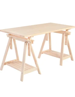 Archi Tec treteau réglable avec support de bureau, bois de pin - 78x140x70 cm