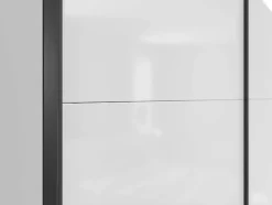 Armoire à 2 portes coulissante coloris Blanc brillant - Longueur 220 x Profondeur 60 x Hauteur 195,5 cm