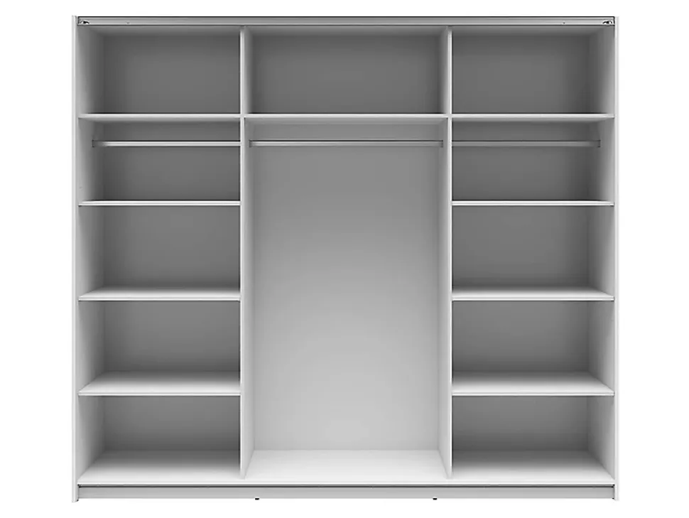 Armoire à 2 portes coulissante coloris Blanc brillant - Longueur 220 x Profondeur 60 x Hauteur 195,5 cm