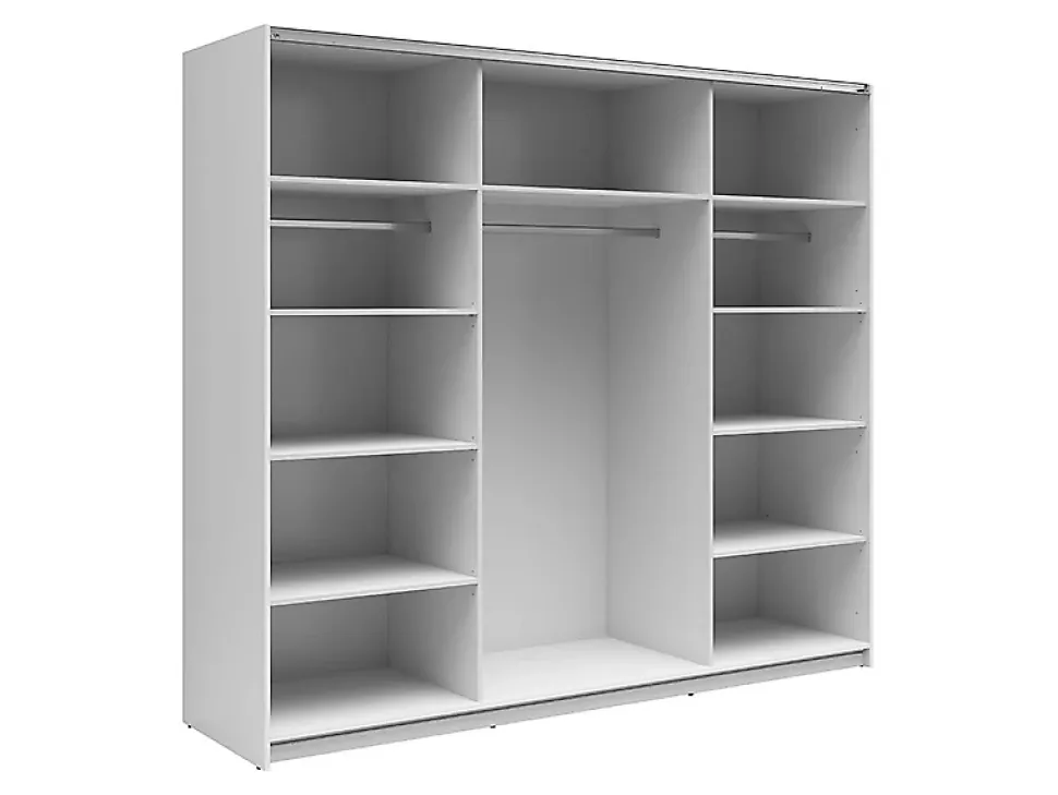 Armoire à 2 portes coulissante coloris Blanc brillant - Longueur 220 x Profondeur 60 x Hauteur 195,5 cm