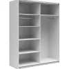 Armoire à 2 portes coulissante coloris Blanc brillant/Chêne wotan - Longueur 153,5 x Profondeur 60 x Hauteur 195,5 cm
