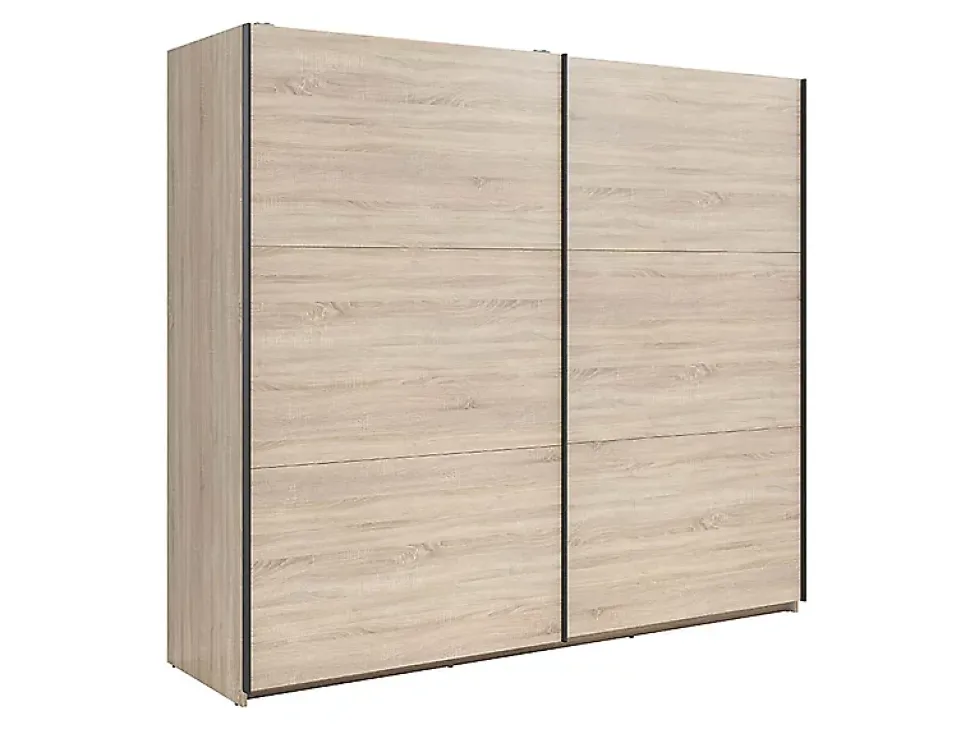 Armoire à 2 portes coulissante coloris chêne Sonoma - Longueur 220 x Profondeur 60 x Hauteur 195,5 cm