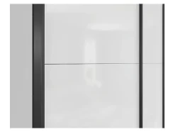 Armoire à 2 portes coulissante coloris Blanc brillant - Longueur 153,5 x Profondeur 60 x Hauteur 195,5 cm