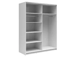 Armoire à 2 portes coulissante coloris Blanc brillant - Longueur 153,5 x Profondeur 60 x Hauteur 195,5 cm