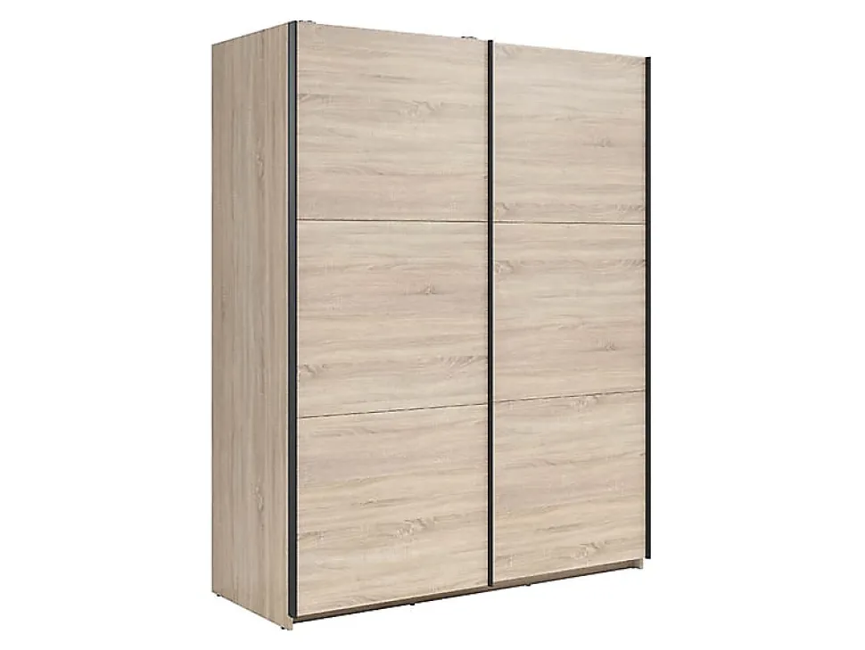 Armoire à 2 portes coulissante coloris chêne Sonoma - Longueur 153,5 x Profondeur 60 x Hauteur 195,5 cm
