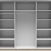 Armoire à 2 portes coulissante coloris chêne Sonoma/Blanc brillant - Longueur 220 x Profondeur 60 x Hauteur 195,5 cm