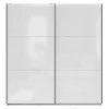 Armoire à 2 portes coulissante coloris Blanc brillant - Longueur 183 x Profondeur 60 x Hauteur 195,5 cm
