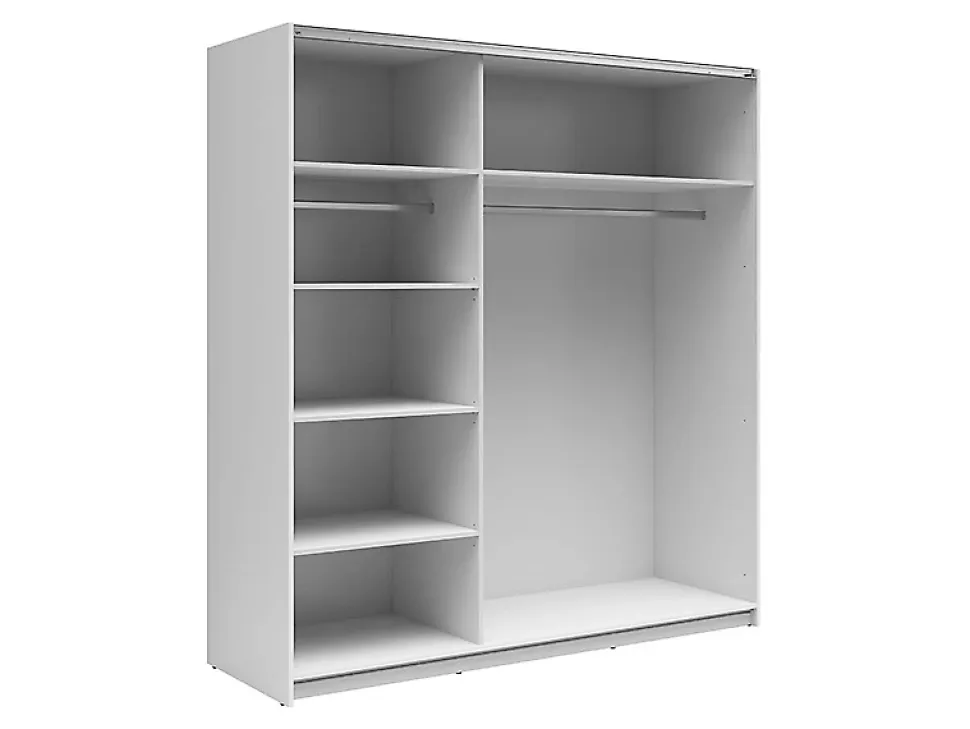 Armoire à 2 portes coulissante coloris Blanc brillant - Longueur 183 x Profondeur 60 x Hauteur 195,5 cm