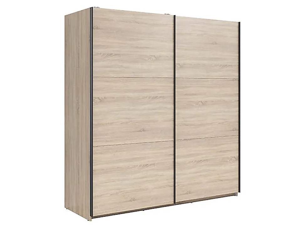 Armoire à 2 portes coulissante coloris chêne Sonoma - Longueur 183 x Profondeur 60 x Hauteur 195,5 cm