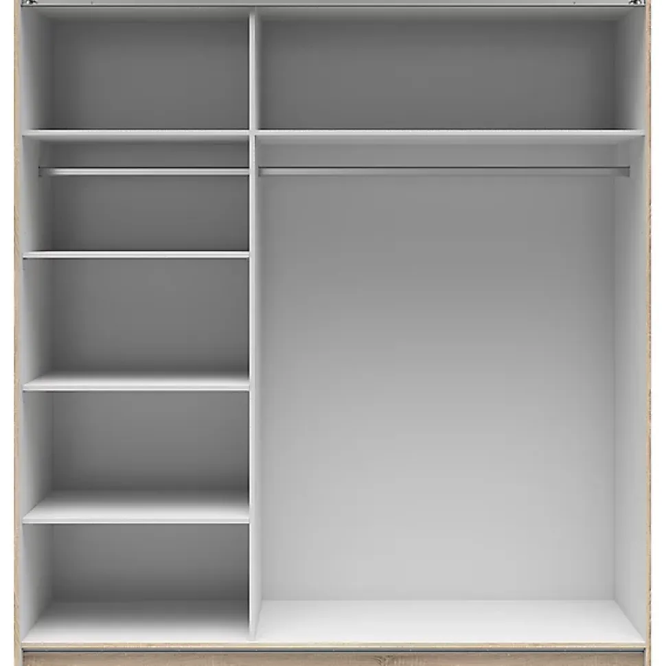 Armoire à 2 portes coulissante coloris chêne Sonoma - Longueur 183 x Profondeur 60 x Hauteur 195,5 cm