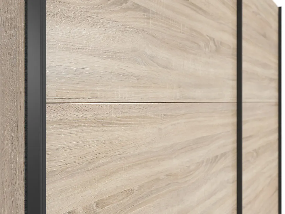 Armoire à 2 portes coulissante coloris chêne Sonoma - Longueur 183 x Profondeur 60 x Hauteur 195,5 cm