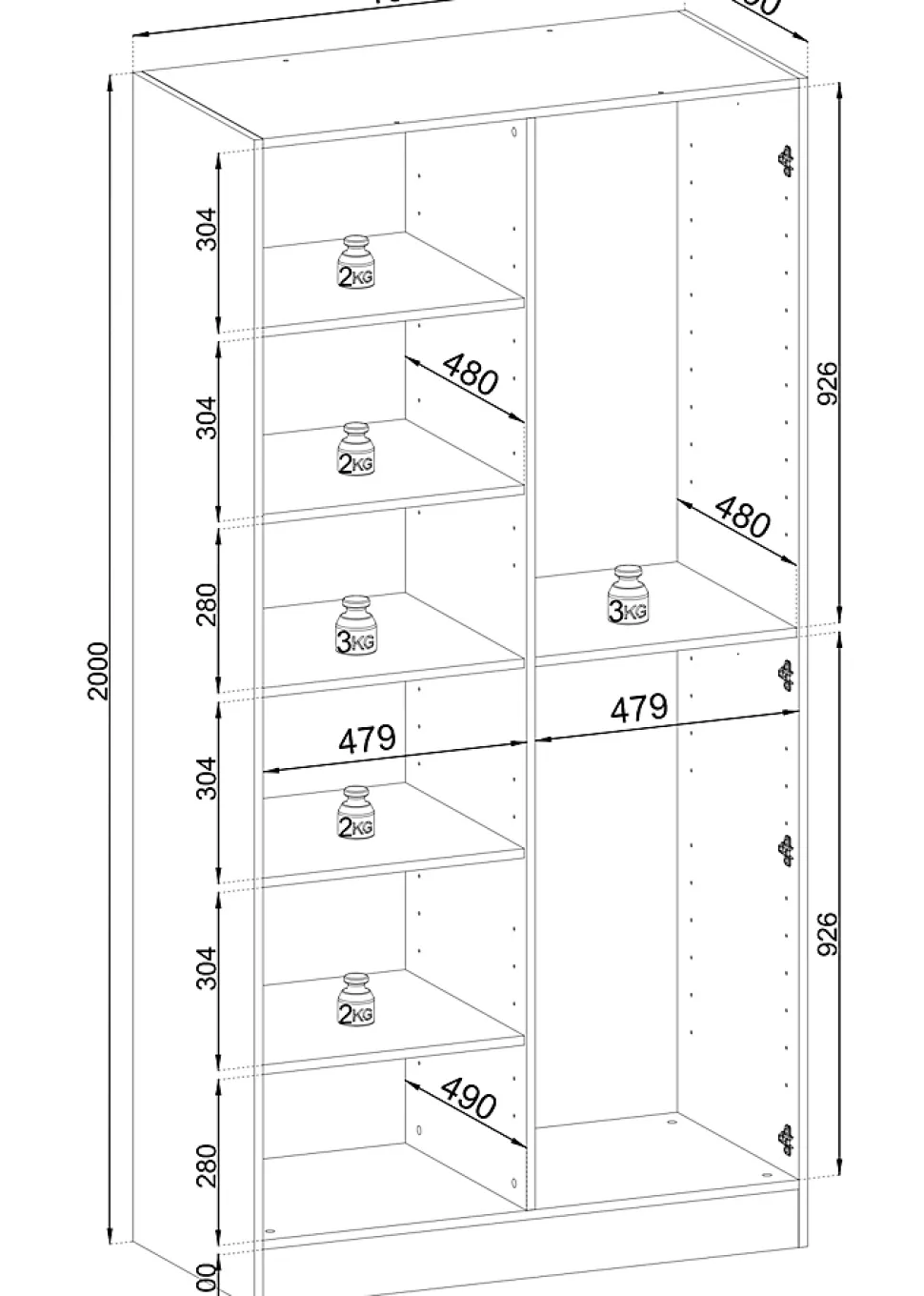 Armoire : Beige Sable, 300 x 200 x 51 cm