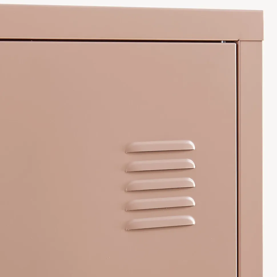 Armoire à casier Kurikka métallique vérouillable 137 x 38 x 38 cm brun clair en.casa
