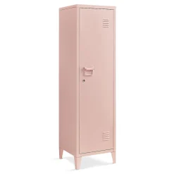 Armoire à casier Kurikka métallique vérouillable 137 x 38 x 38 cm beige pêche en.casa
