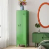 Armoire à casier Kurikka métallique vérouillable 137 x 38 x 38 cm vert pomme en.casa